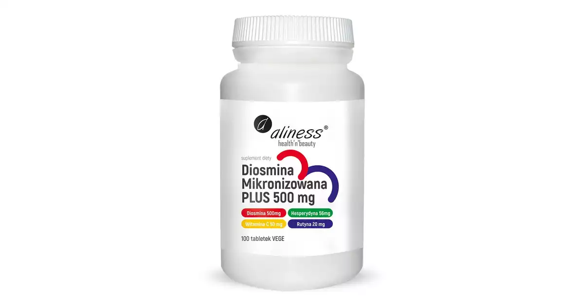 Aliness Diosmina Mikronizowana Plus 500 mg 100 tabletek vege ...