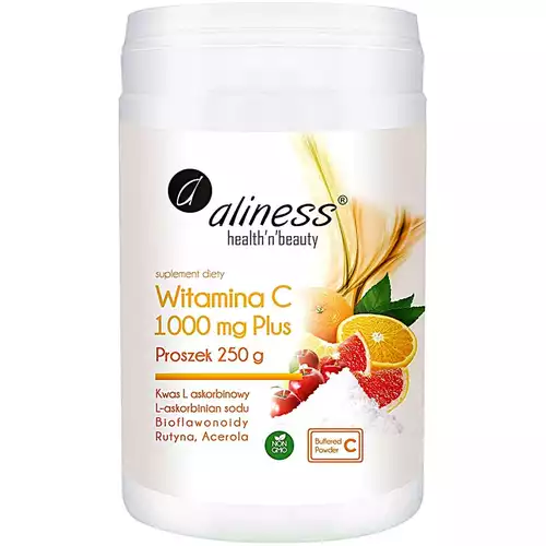 Aliness Witamina C 1000 mg Plus proszek 250 g buforowana bioflawonoidy ...