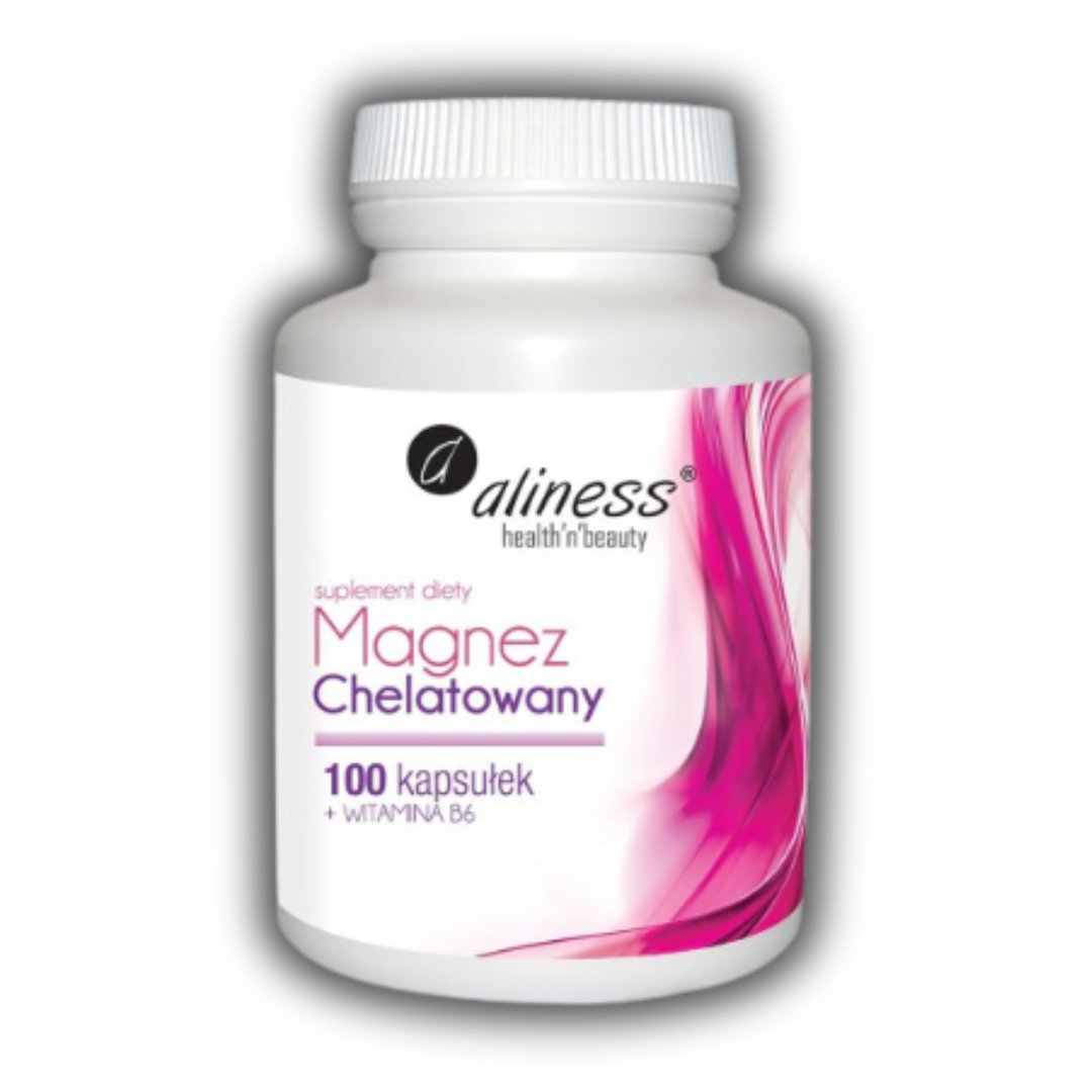 Aliness Magnez Chelatowany 720 mg + Witamina B6 100 kapsułek